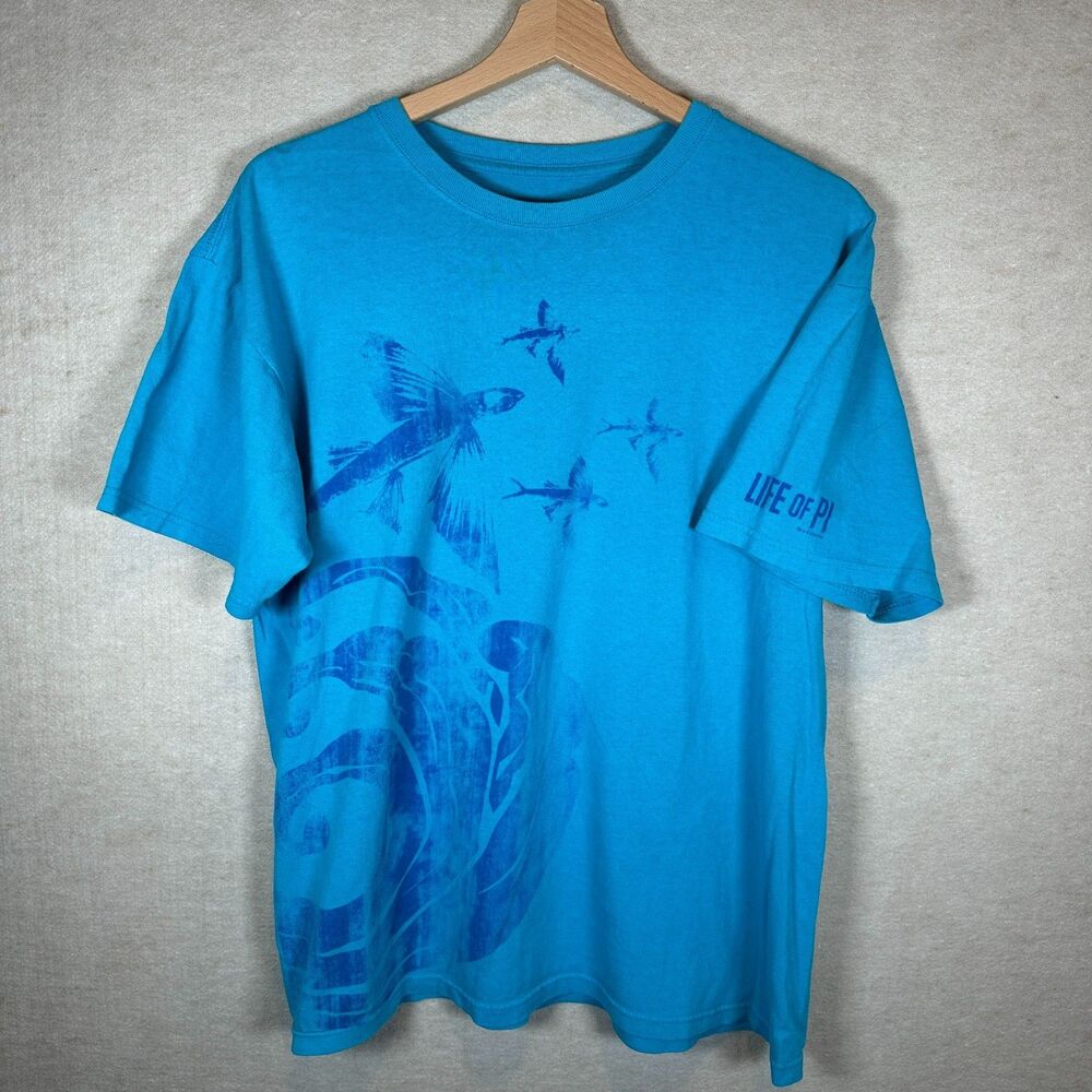 Life of Pi Shirt Men Large Blue Movie Promo Dolby Atmos Graphic Tee Film Shirt M